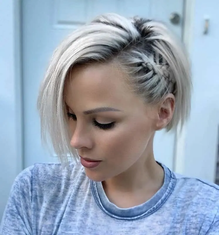 Short hairstyles with unusual comtemporary lines and high volume