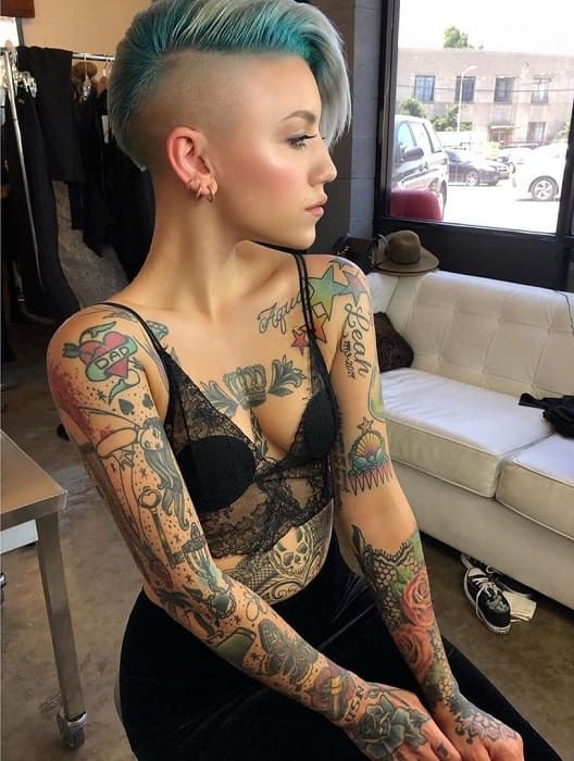 women's short haircuts with shaved sides
