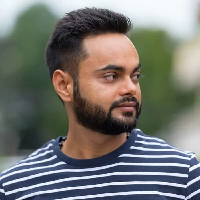 short hair with beard for indian men