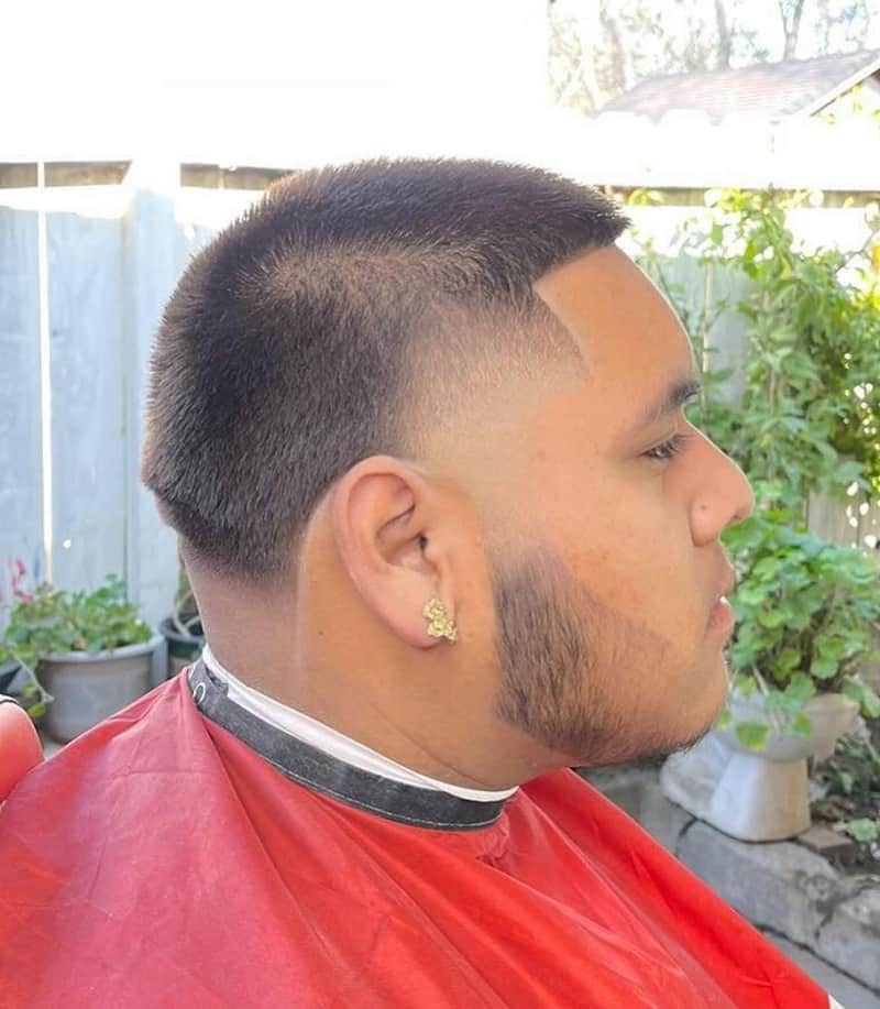 short hair with high taper fade