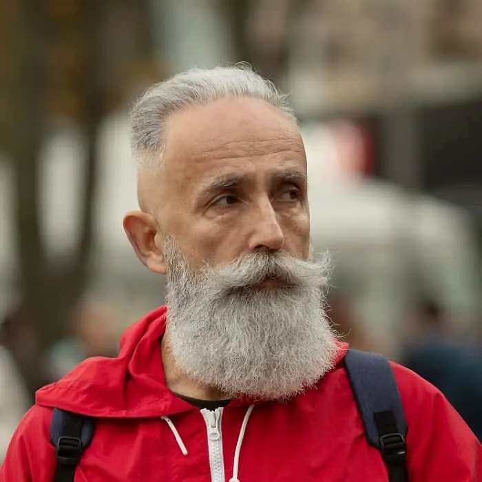 short hair with long beard for old men 