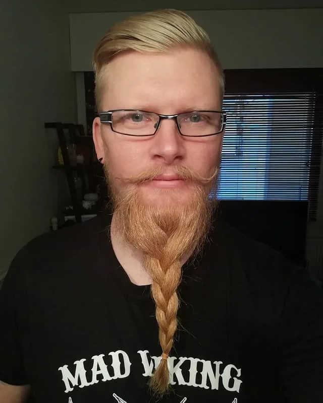 short hair with long braided beard