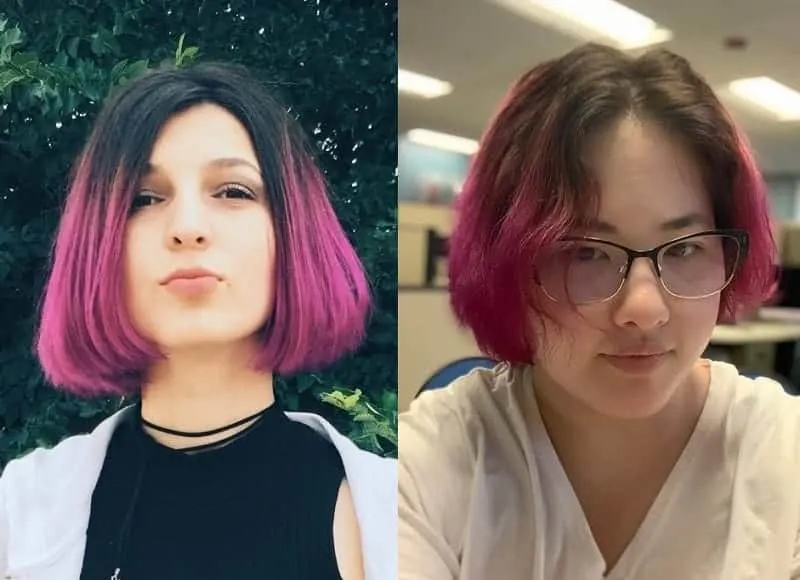 Short Hair with Pink Ombre
