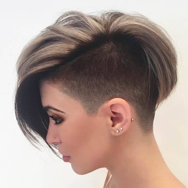 Short Hair with Side Bangs and Undercut