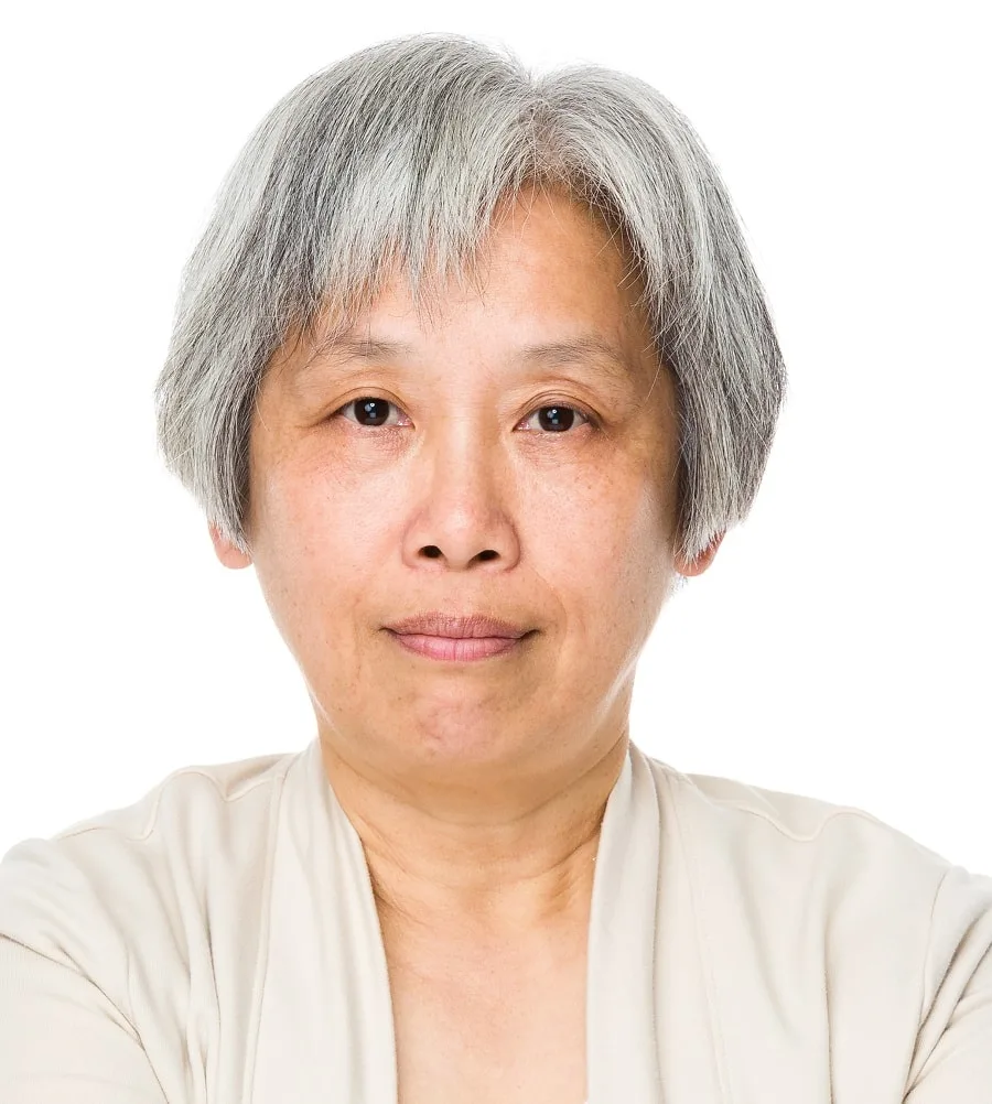 short haircut for older Asian women