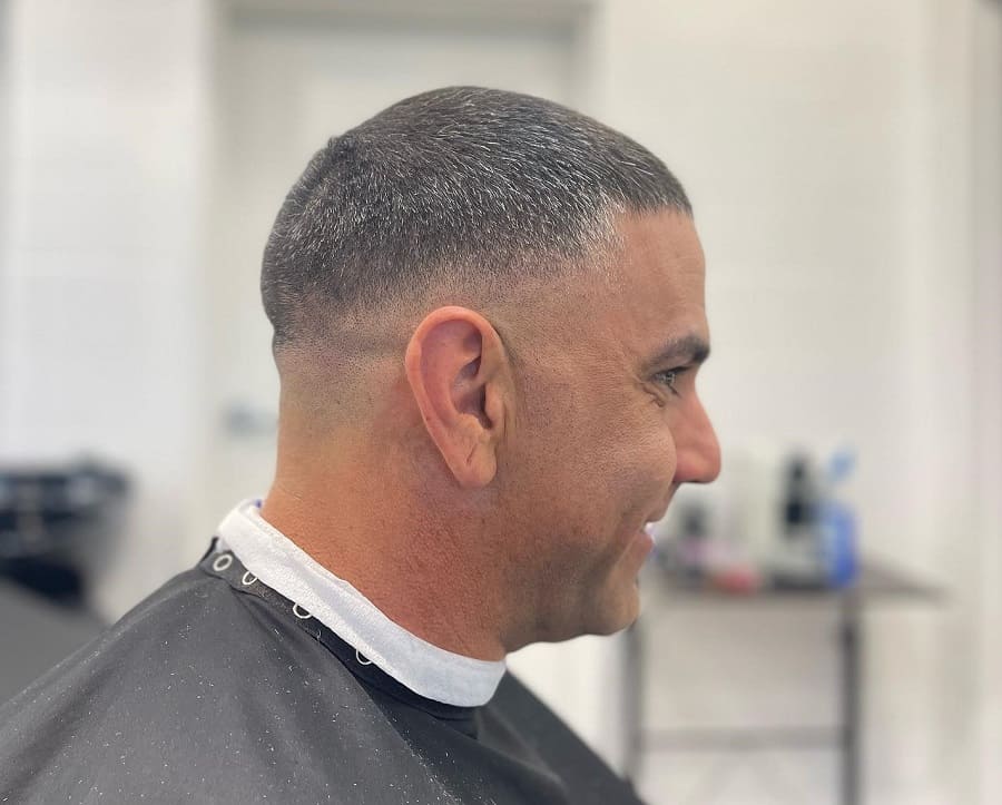short haircut with low skin fade