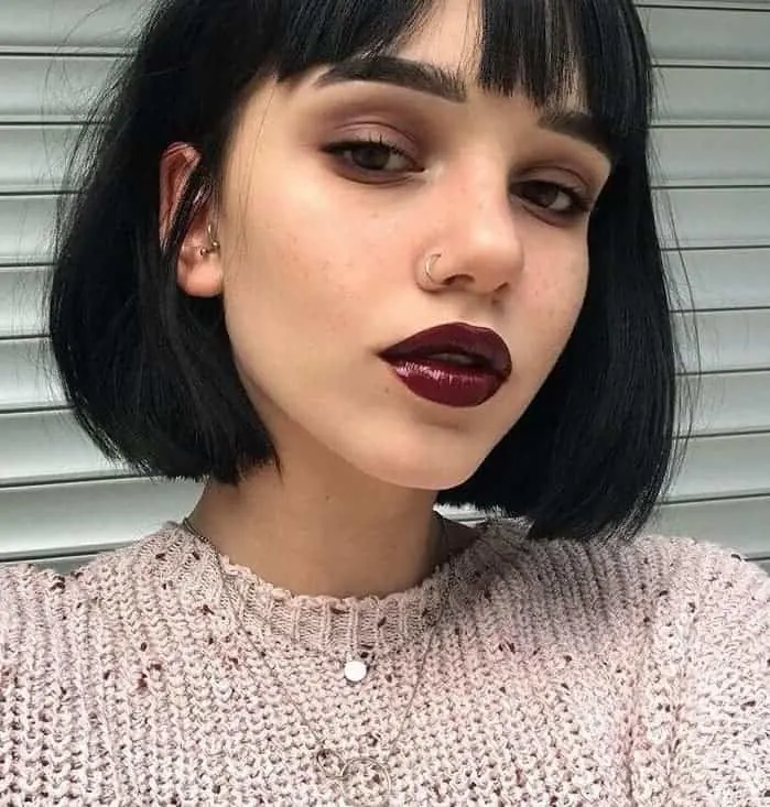 short straight bob with bangs