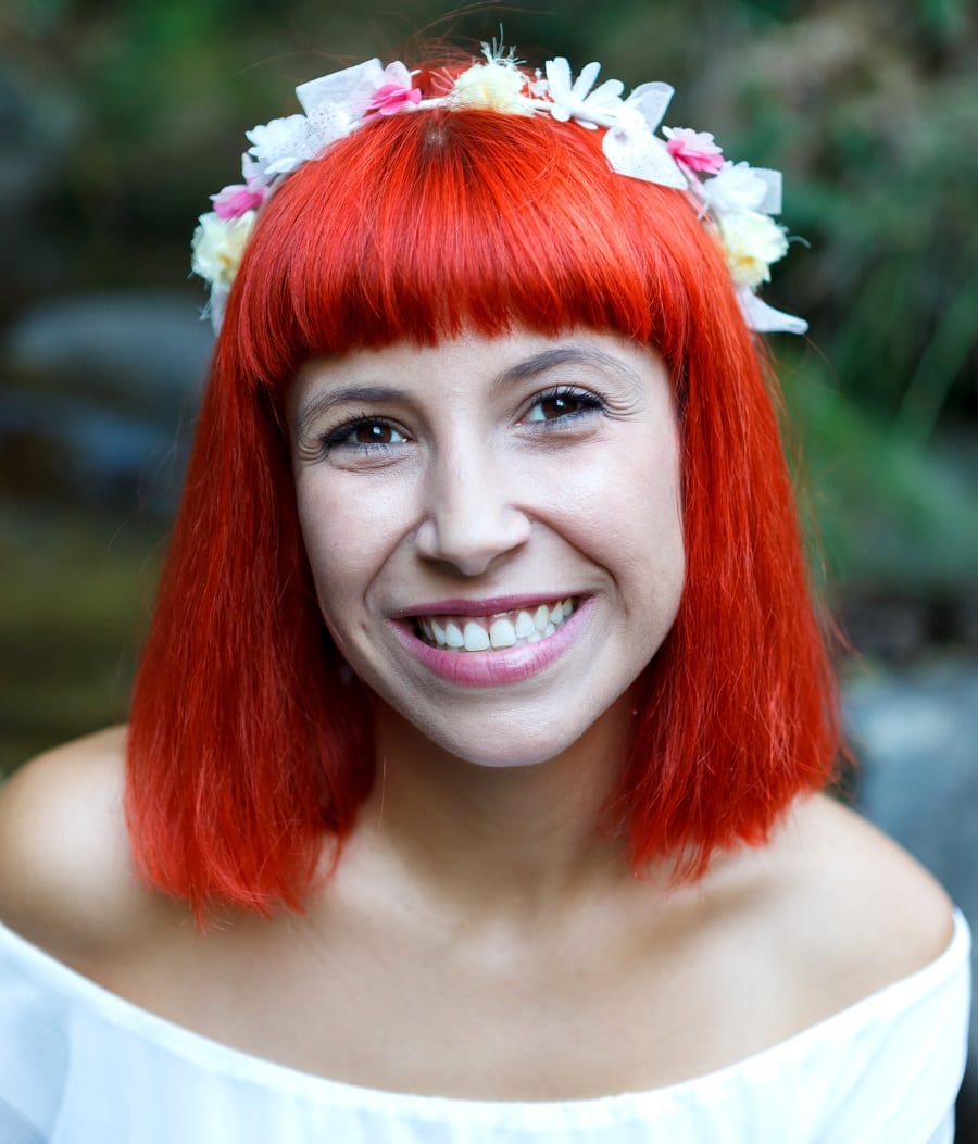 short hairstyle for red headed bridesmaids