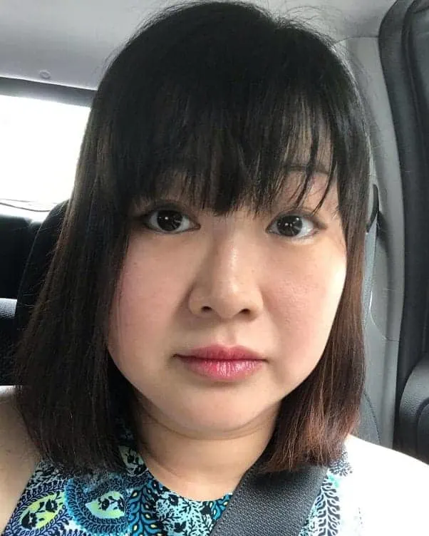 short hair for round face with double chin