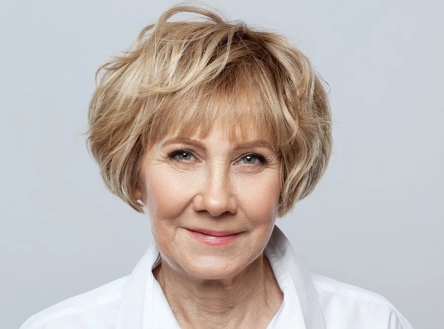 short hairstyle for thick haired women over 60