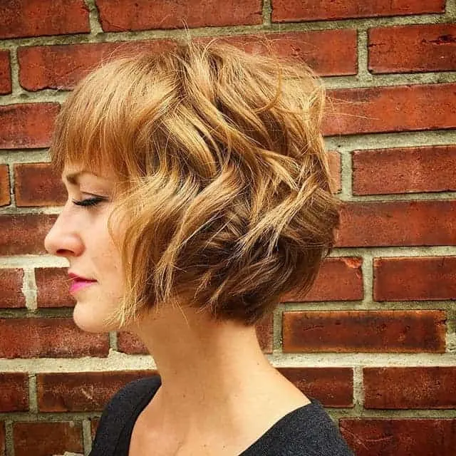 Tousled Curly Bob for Thick hair