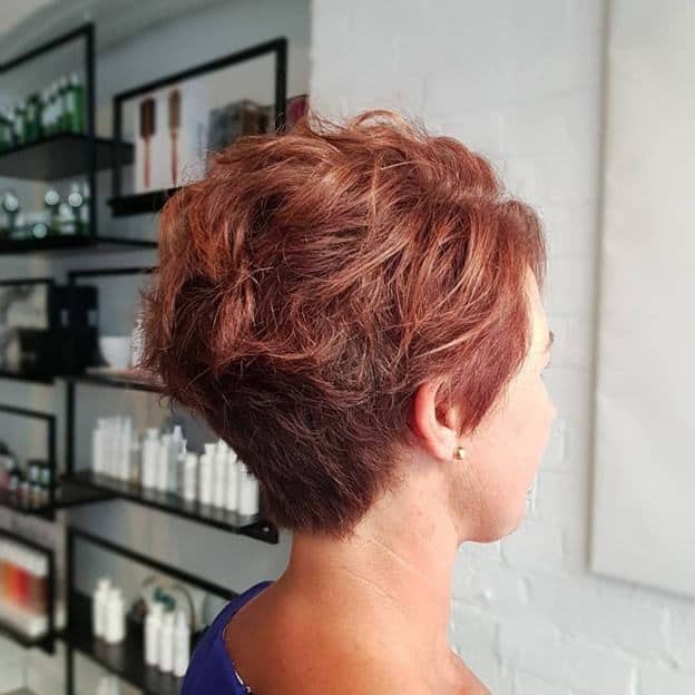 textured short hairstyle for women over 40