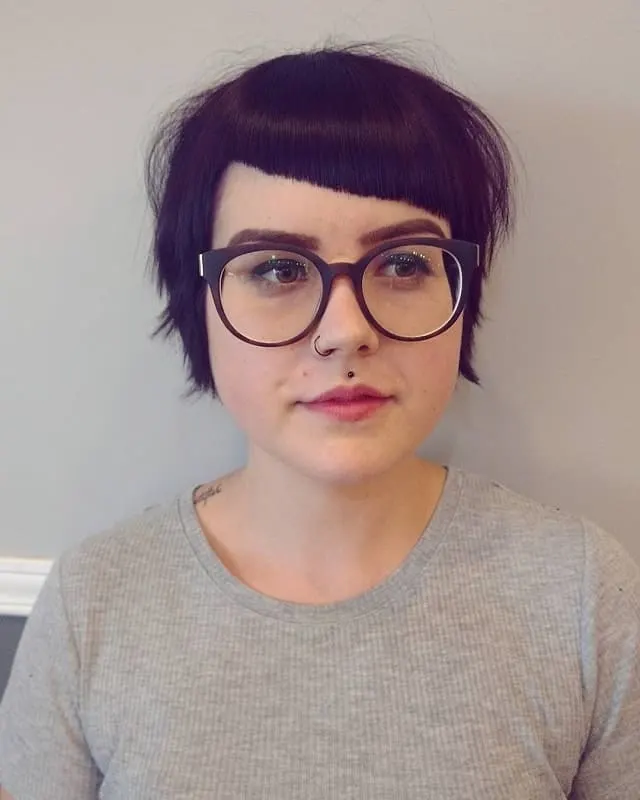 Short Hairstyle with Glasses and Bangs