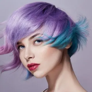 short hairstyle with pastel color