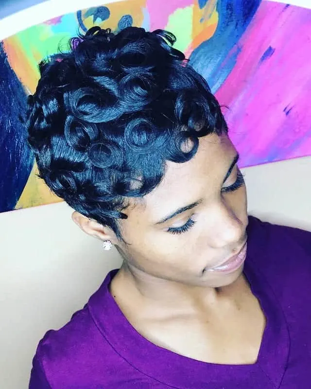 short pin curls for black women