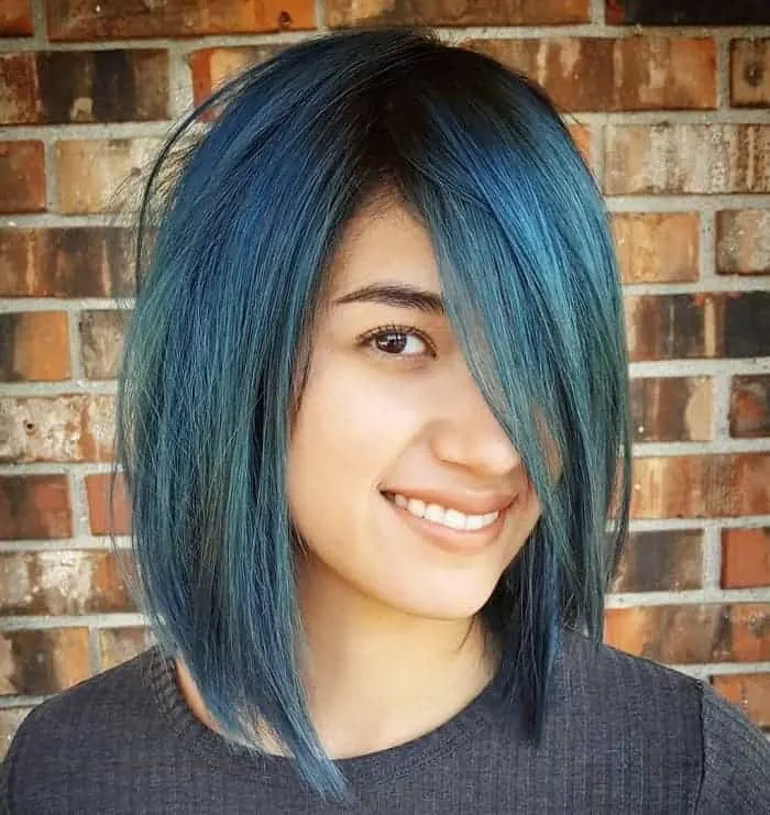 short blue hairstyles with oval face