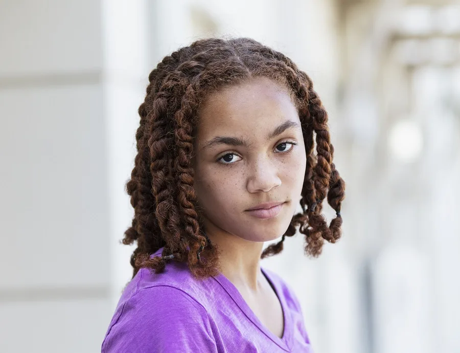 short twists hair for teenage girl