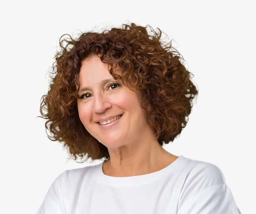 short curly hair for women over 40
