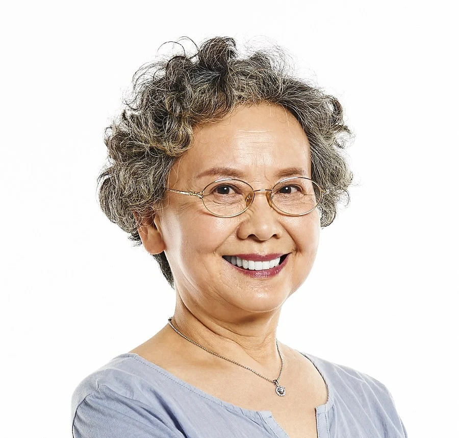 short hairstyle for asian women over 50 with glasses