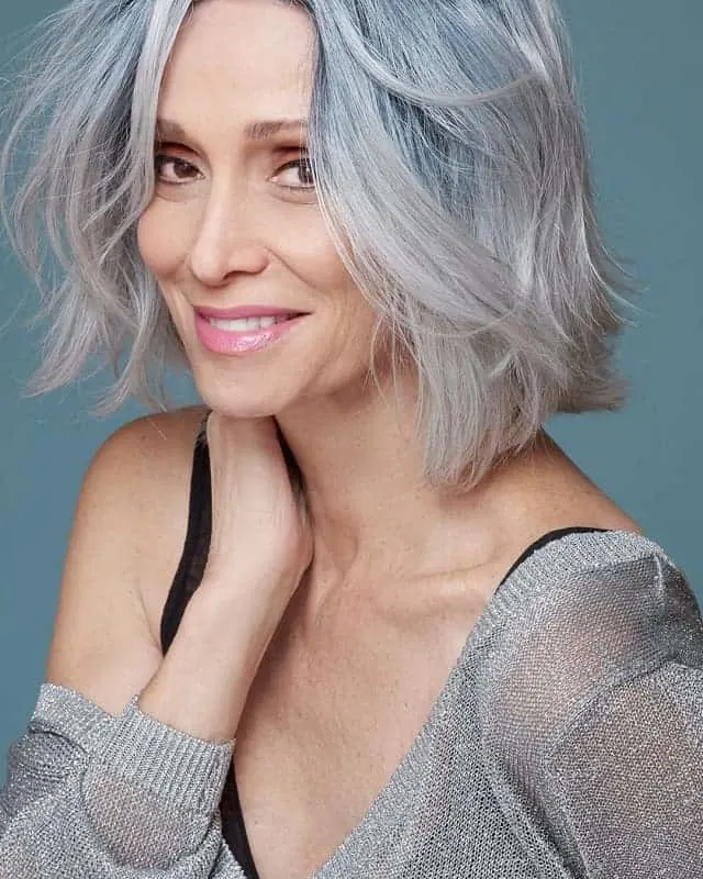 short grey bob for women over 60