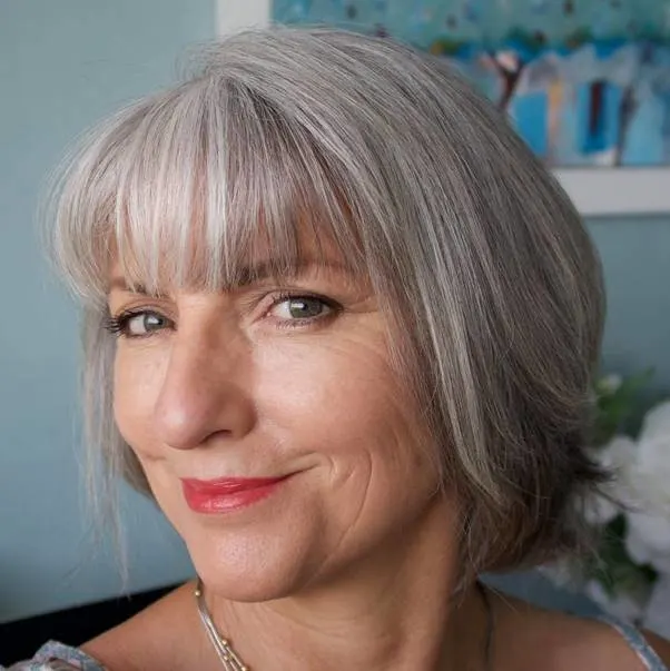 short bob with bangs for women over 60