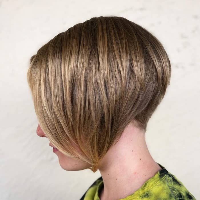 short in back long in front layered hair