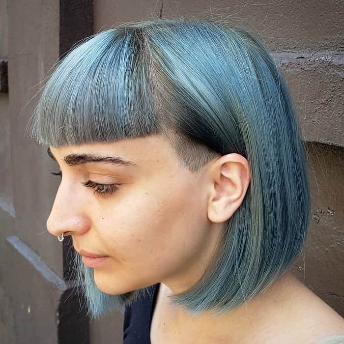 Short front long back blue hairstyles