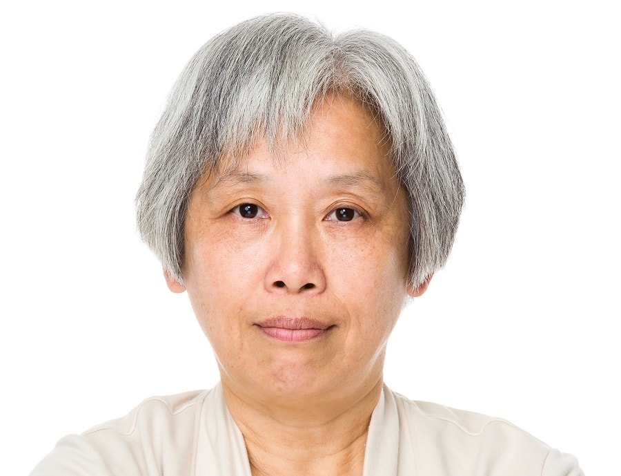 short layered bob for Asian women over 50