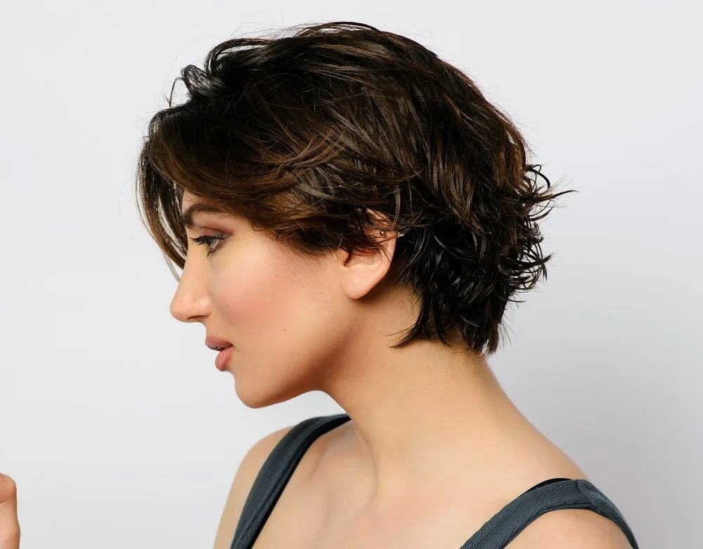 short layered brown hair