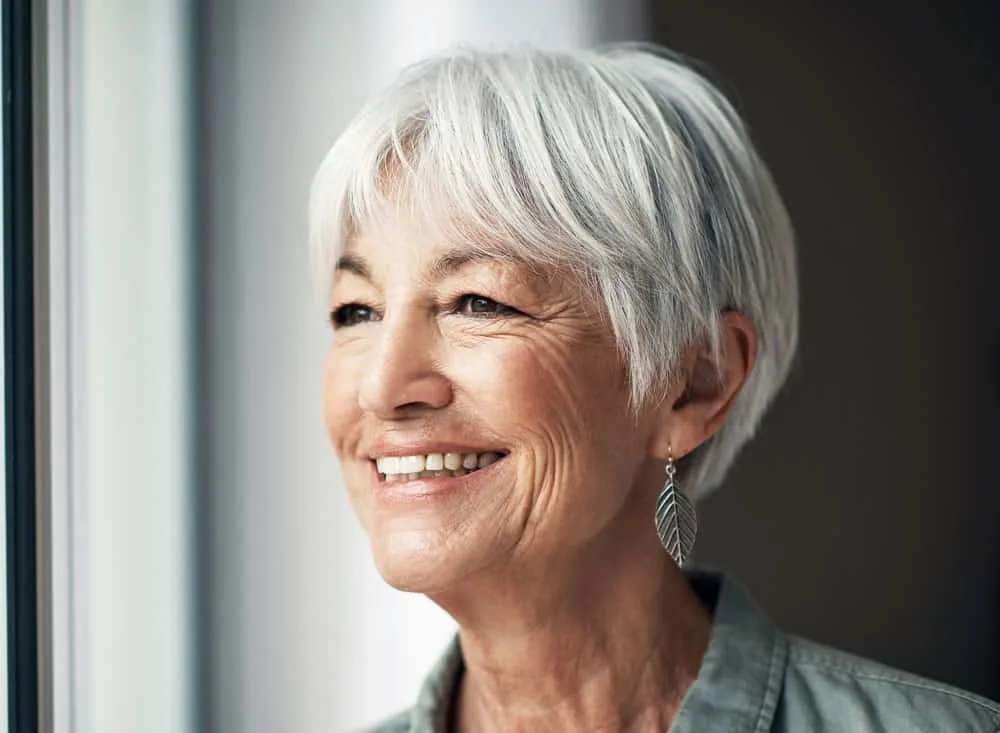 short layered hair for old women with fine hair