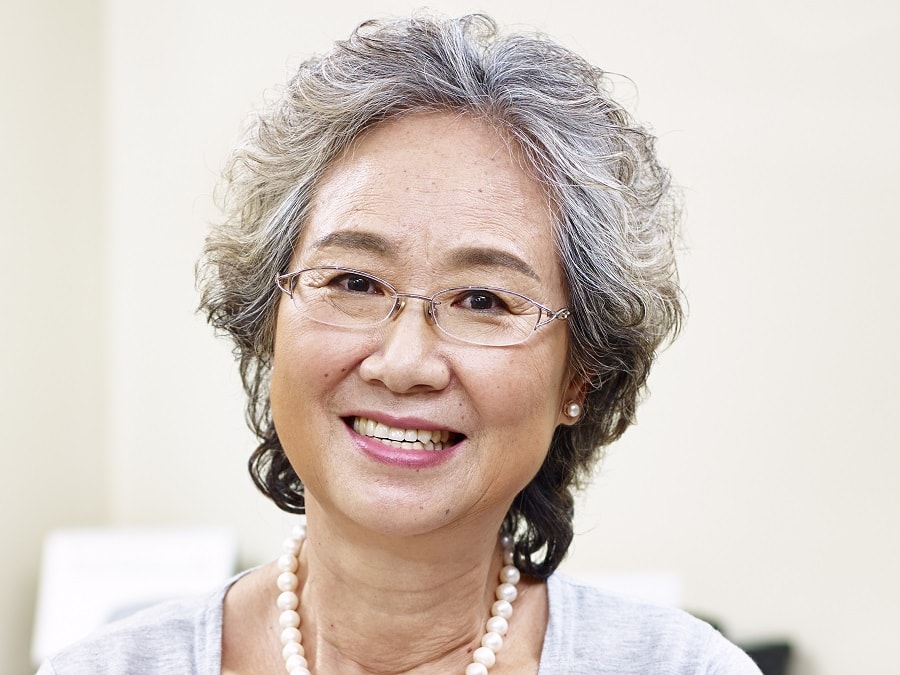 short layered haircut for Asian women over 50