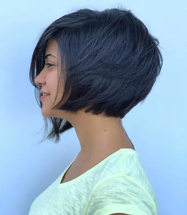 short asymmetrical layered hairstyles for thick hair