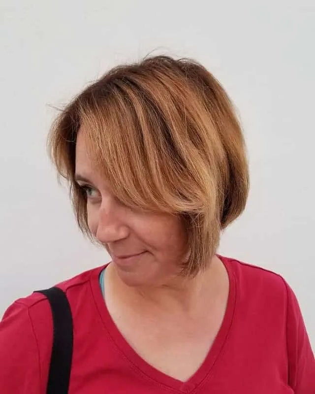 Light brown on short hairstyle