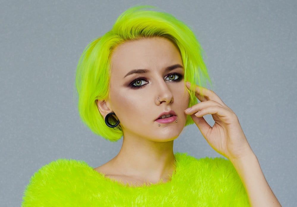 short lime hair color