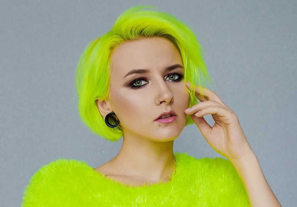 short lime hair color