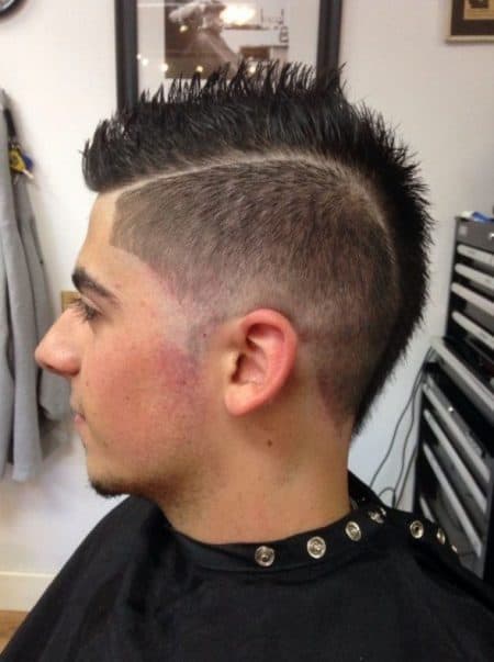 short mohawk fade with side part