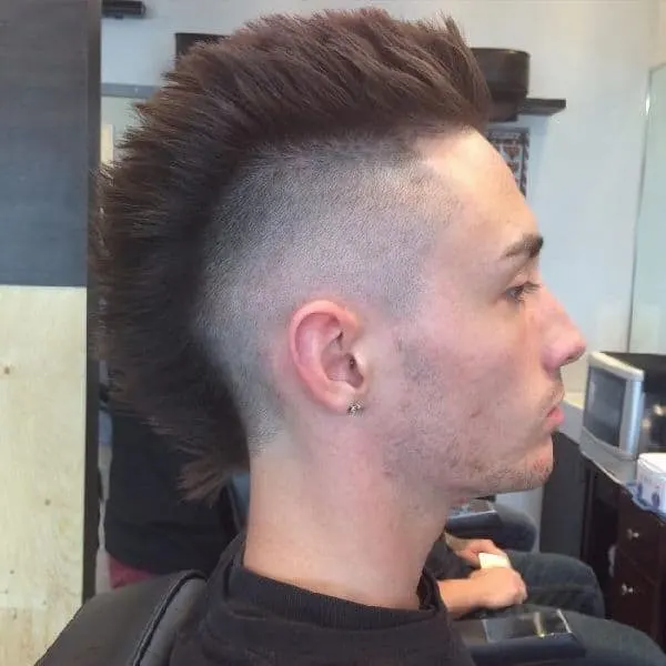 spiky mohawk fade for short hair