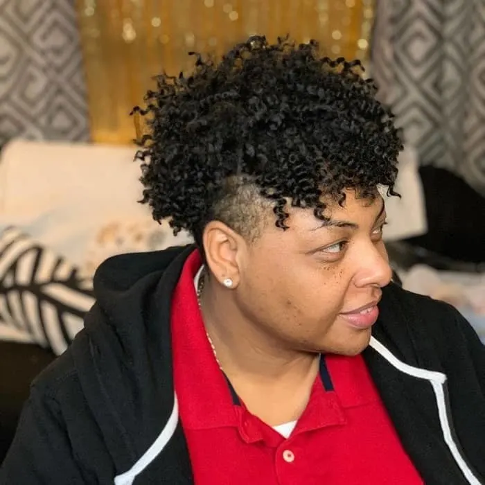 short passion twists with shaved side