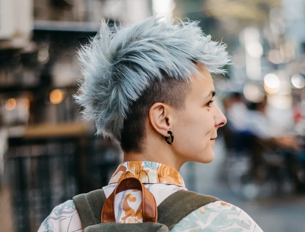 short pastel blue hair