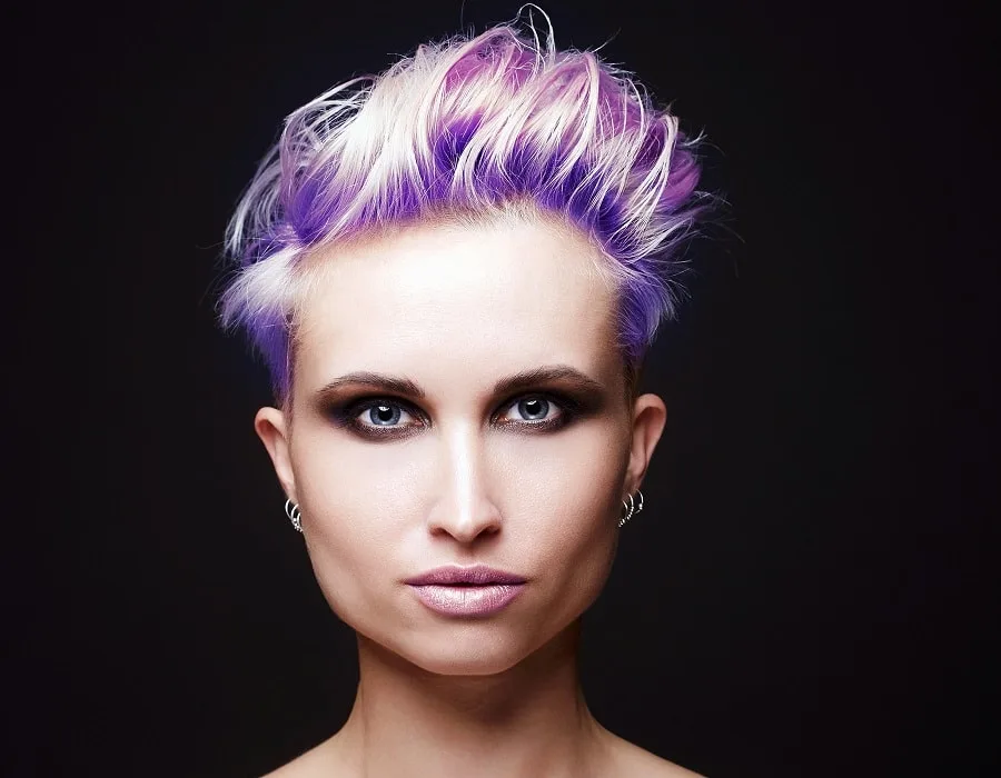 Short pastel purple hair