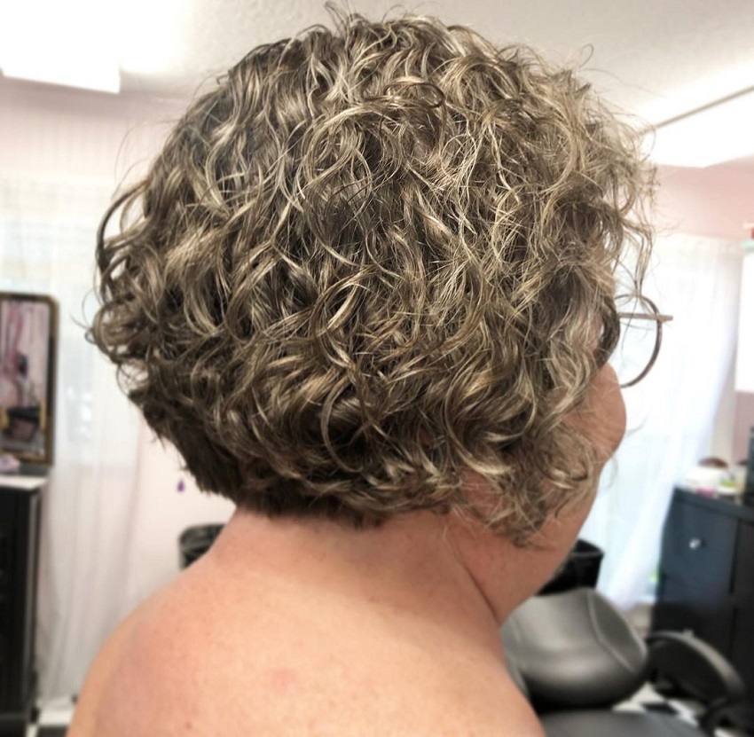 short permed hairstyle for women over 60