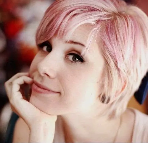 Light Pink and Blonde Pixie Hairstyle