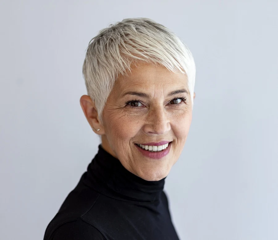 short pixie cut for older women