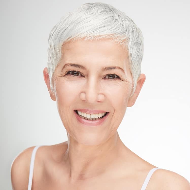 short pixie haircut for older woman
