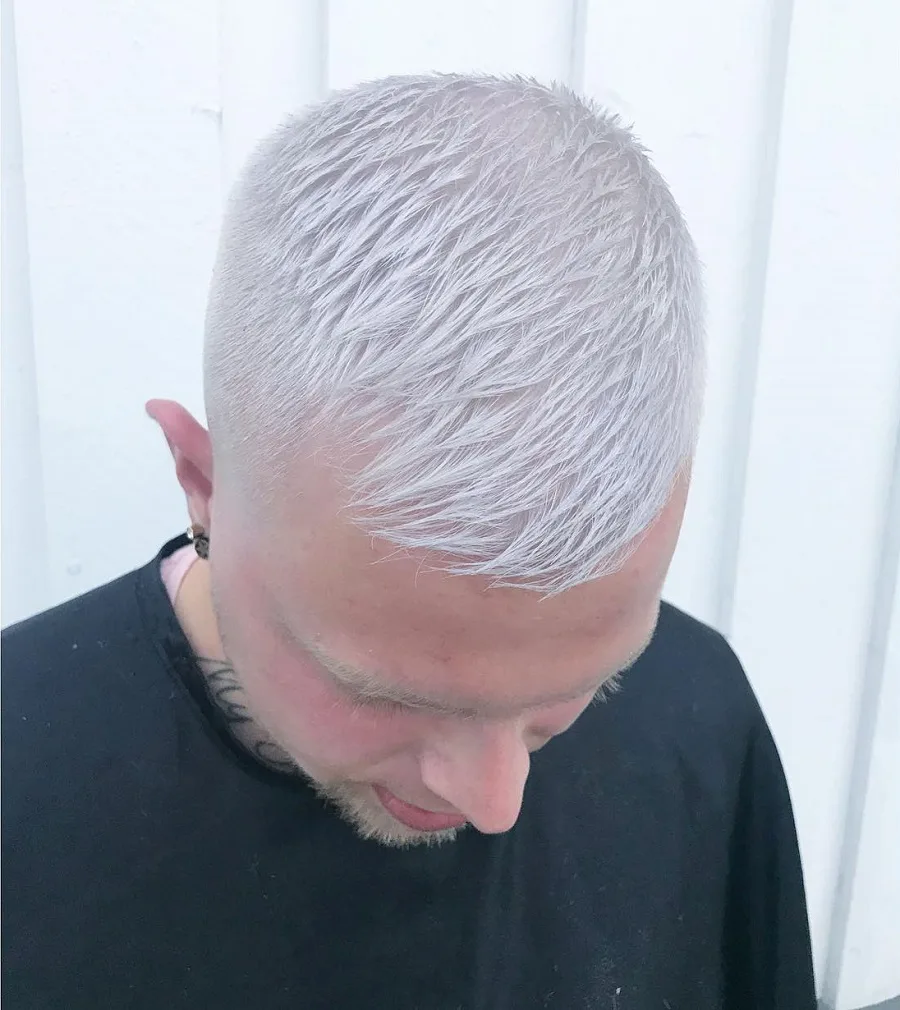 short platinum blonde hair for men