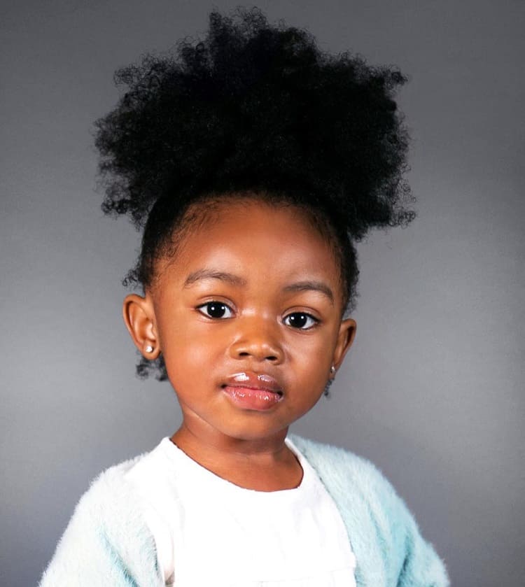 short ponytail for little black girl