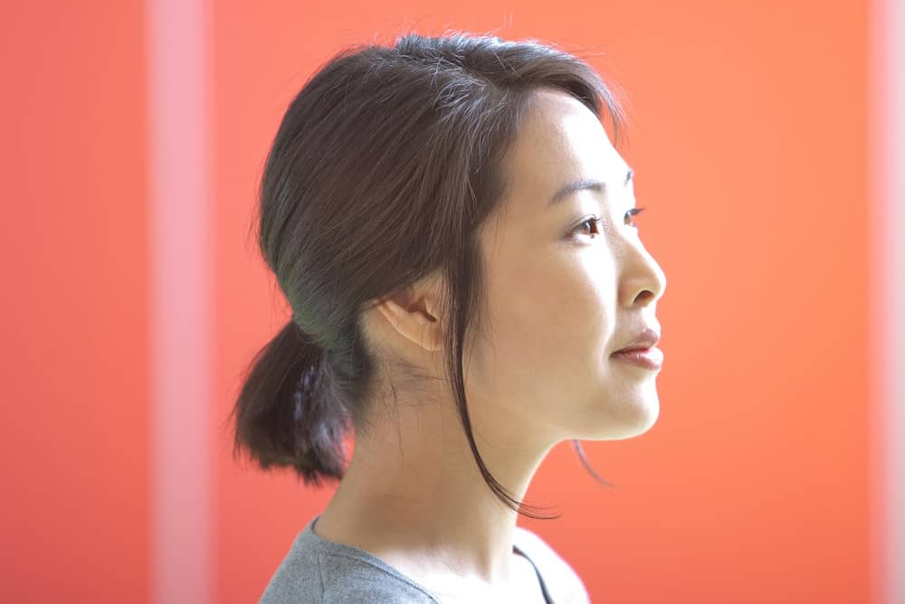 short ponytail hairstyle for Korean women