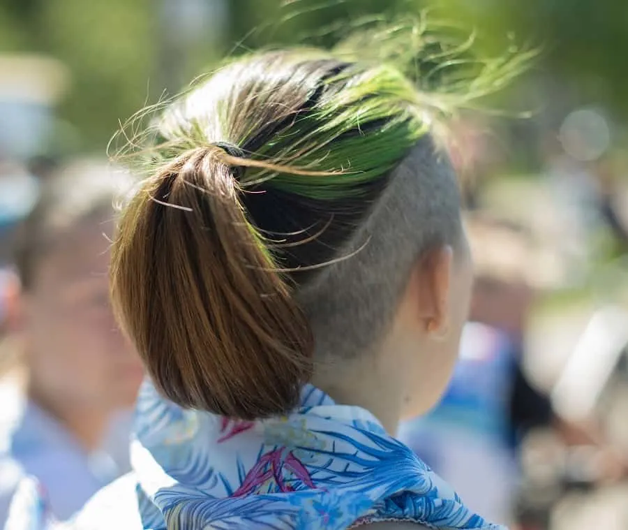 short ponytail with undercut