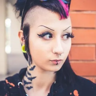 punk dark hairstyle for women