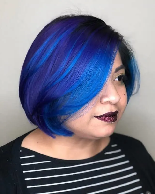short purple and blue hair